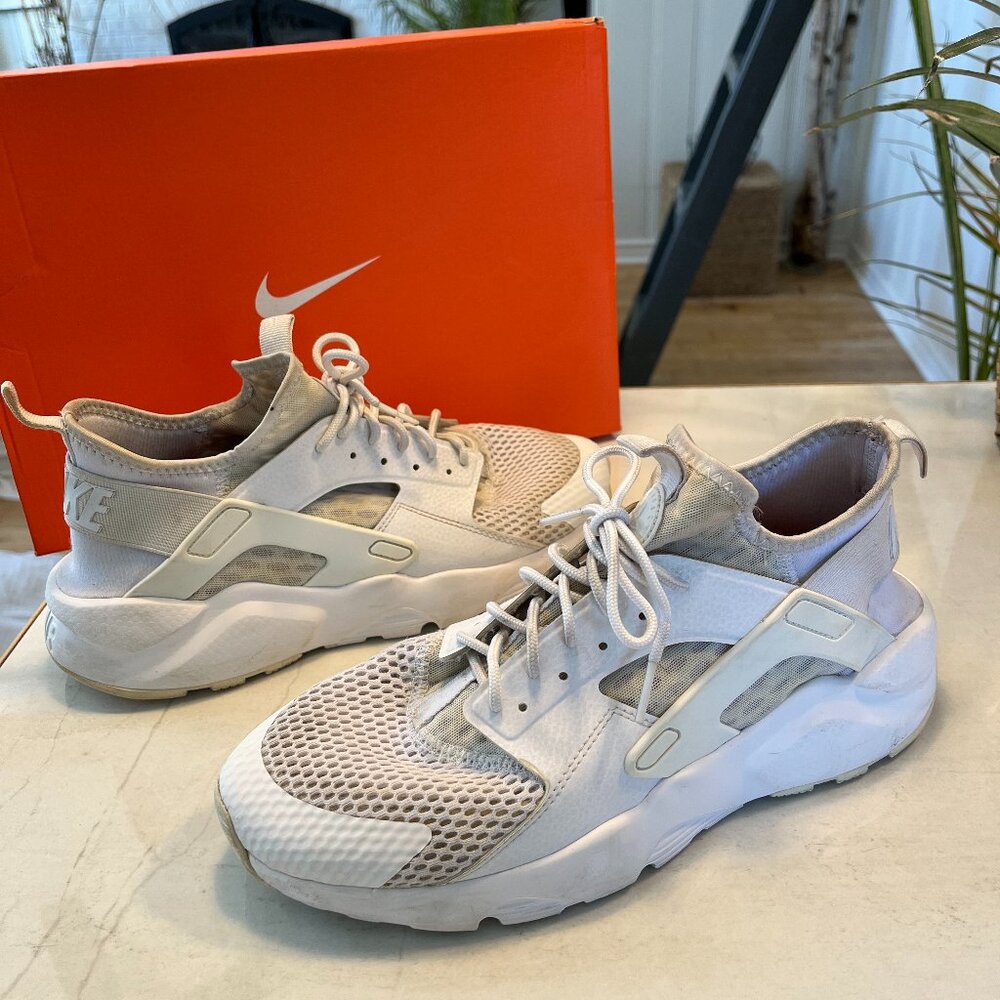 NIKE HUARACHE RUN ULTRA PREMIUM PRM TRIPLE WHITE AIR MAX DUNK 270 JORDAN US 9